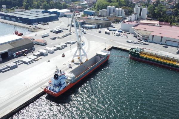 Buques operando en los muelles Comercial y de Comboa