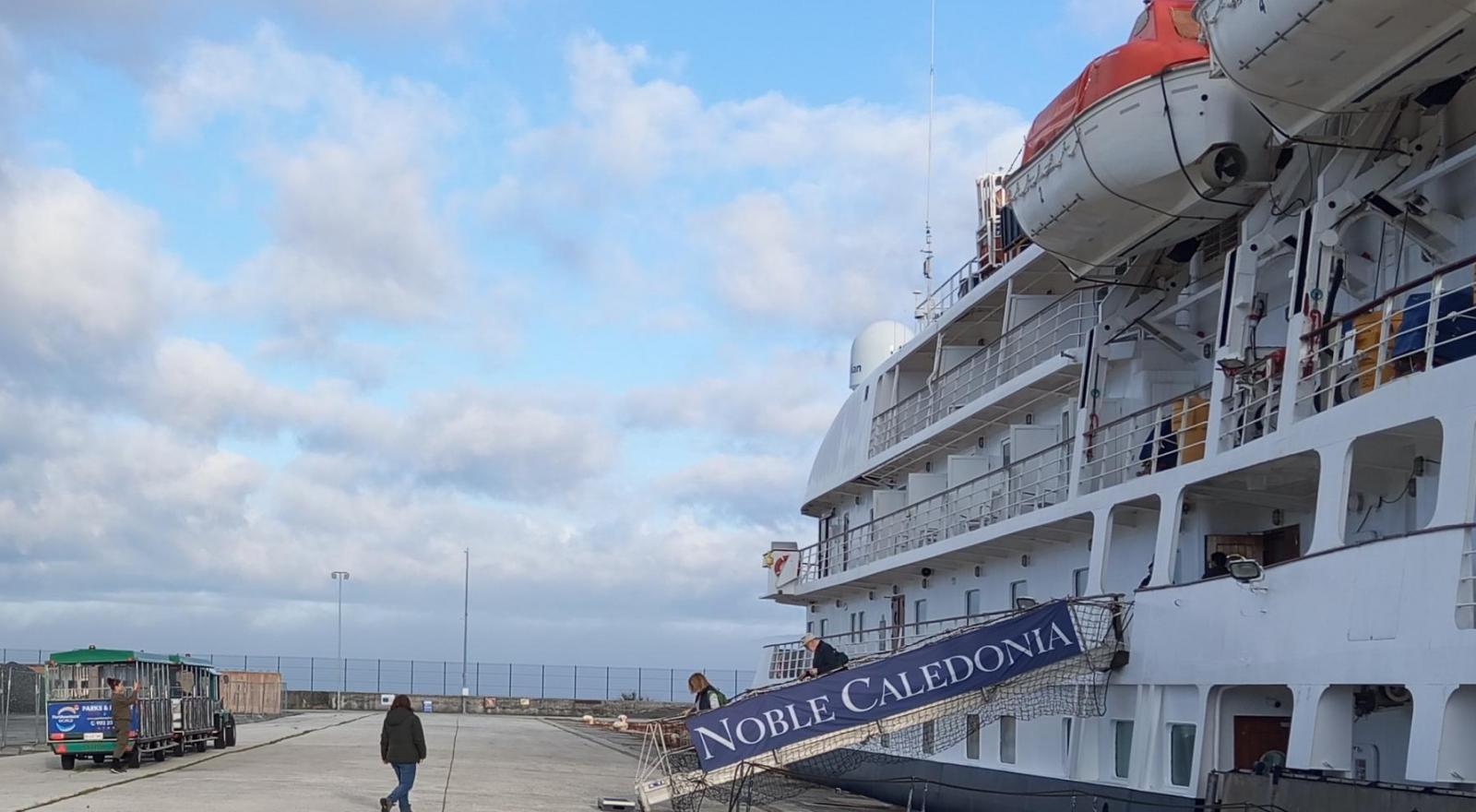 El crucero, atracado en el muelle de Ferrazo Norte